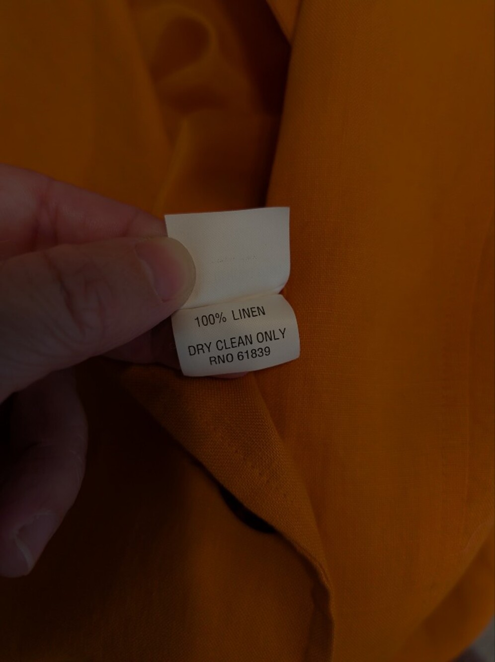Rickie Freeman for Teri Jon Orange Linen Double Breasted Midi Dress Size 8 - Picture 9 of 9